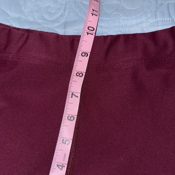 Xersion Burgundy Fitted High-Waisted Wide-Leg Pants Size Small Polyester/Spandex - Picture 10 of 11